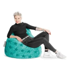 Sitting Point Sitzsack BeanBag Fluffy Stars 220 L Türkis -Wenko Astra Geschaft lfluffystarspos1032tuerkis
