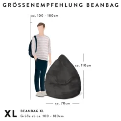 Sitting Point Beanbag Harlekin 220 L Grün 6 Sitting Point Beanbag Harlekin 220 L Grün -Wenko Astra Geschaft nbaggroessenempfehlungxl 9 5