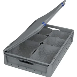 Eurobox-System Euronorm Aufbewahrungsboxen-Set Grau 24 L Inkl. Einsatzkästen