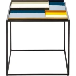 Kayoom Beistelltisch Famosa Blau-Schwarz 50 Cm X 45 Cm