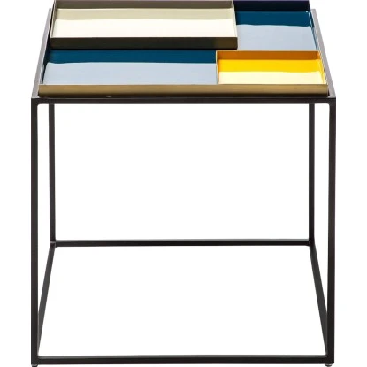 Kayoom Beistelltisch Famosa Blau-Schwarz 50 Cm X 45 Cm 1 Kayoom Beistelltisch Famosa Blau-Schwarz 50 Cm X 45 Cm