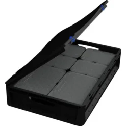 Eurobox-System Euronorm Aufbewahrungsboxen-Set Schwarz 24 L Inkl. Einsatzkästen